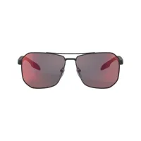 prada linea rossa lunettes de soleil mates à monture carrée - noir