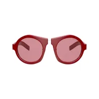 prada eyewear lunettes de soleil teintées à monture ronde - rouge