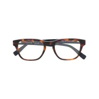 lacoste lunettes de soleil à monture rectangulaire bicolore - marron